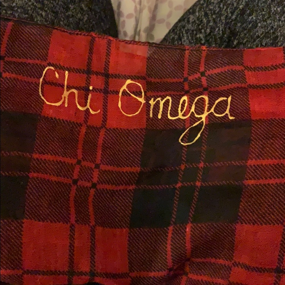 Chi omega‎ plaid scarf